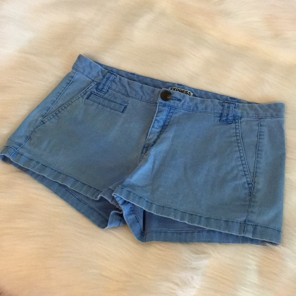 Express Pants - Express Short Burnout Blue Preppy Shorts